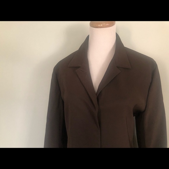 Womyn Brown Polyester Blend Lined Overcoat Sz: 6 - Picture 2 of 5